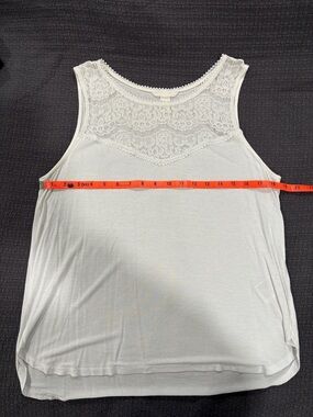 H&M White Lace Yoke Camisole Tank Top